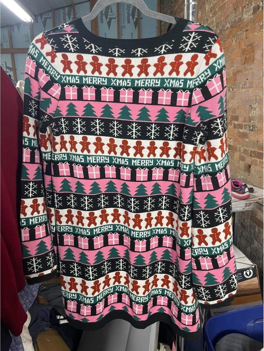 rue21 Medium Christmas Sweater Dress with Festive Pattern Y2K